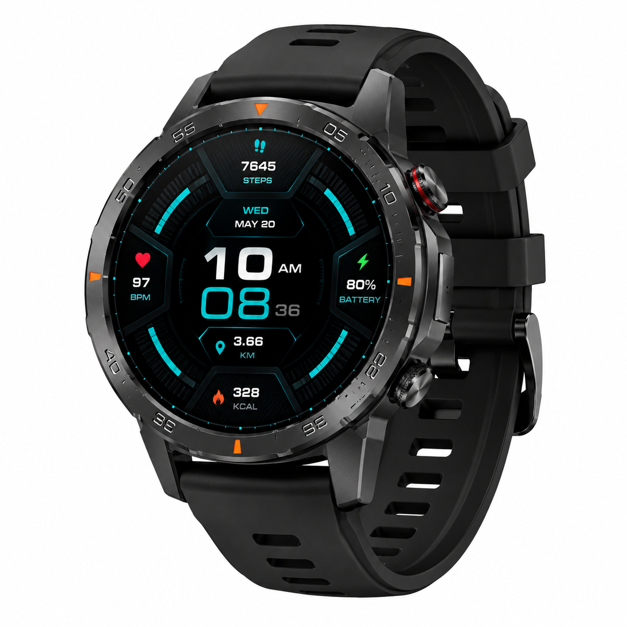 Biały smartwatch do kompleksowego monitorowania